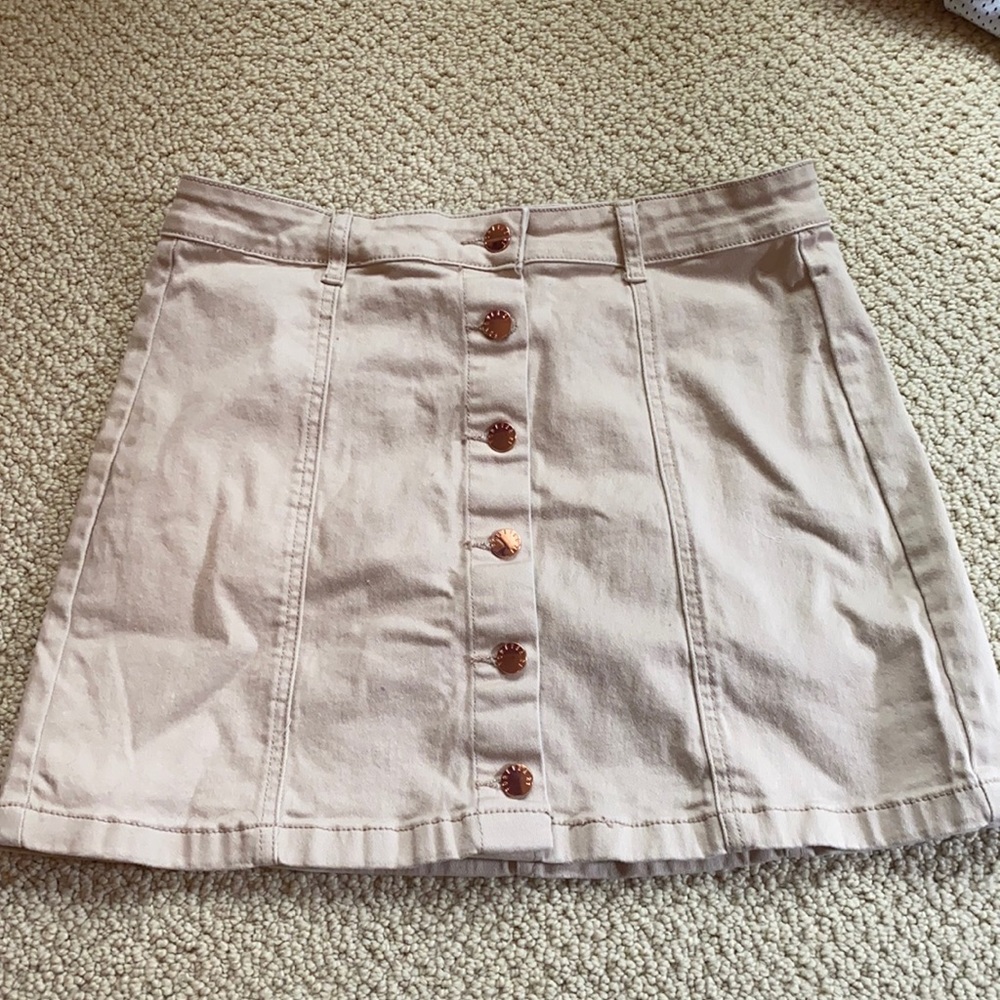 Beige Jean Skirt